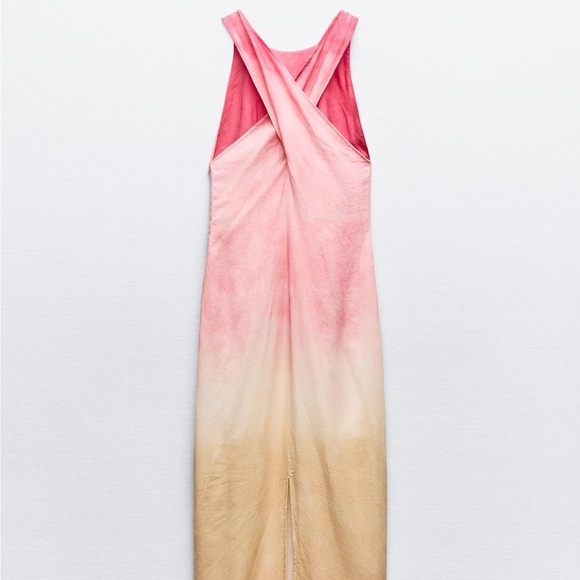 COPY - NWT ZARA TIE DYE MIDI DRESS WITH LINEN - Picture 5 of 9